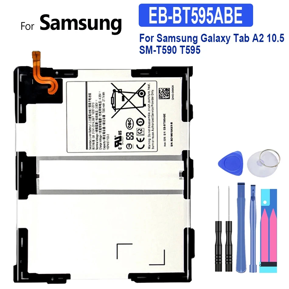 Replacement Tablet Battery for Samsung Galaxy Tab A2 10.5, EB-BT595ABE, 7300mAh, SM-T590, SM-T595, T590, T595