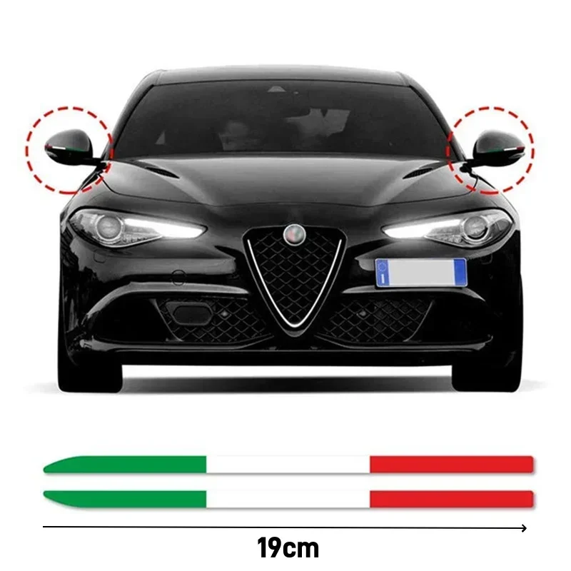 2 قطعة 19 سنتيمتر إيطاليا فرنسا العلم شريط عاكس الشارات-مقاوم للماء الفينيل مرآة الجانب ملصق للسيارة والدراجات النارية العالمي صالح #2