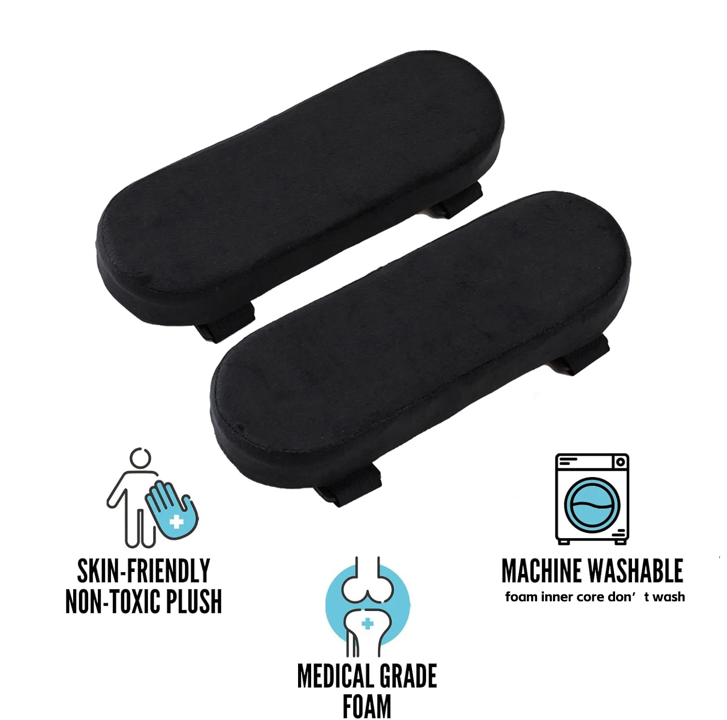 Office Chair Arm Pads - Soft & Comfortable Memory Foam Arm Rest for Desk Chair & Gaming Chair Armrest Pads - Arm
