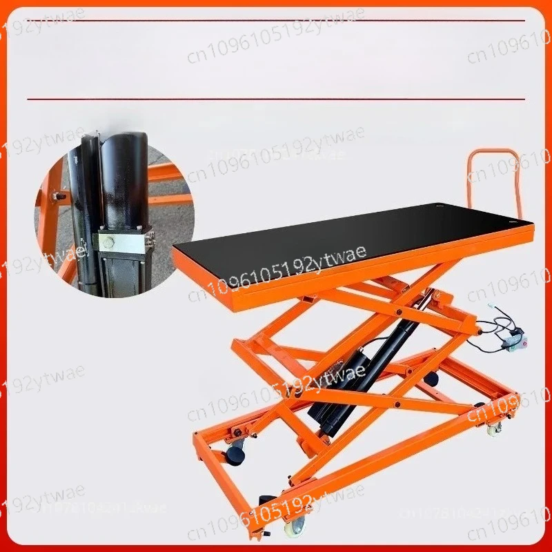 New Electric Hydraulic Scissor Lift Table, Pedal Operated Mobile Cargo Loading Trolley Cart