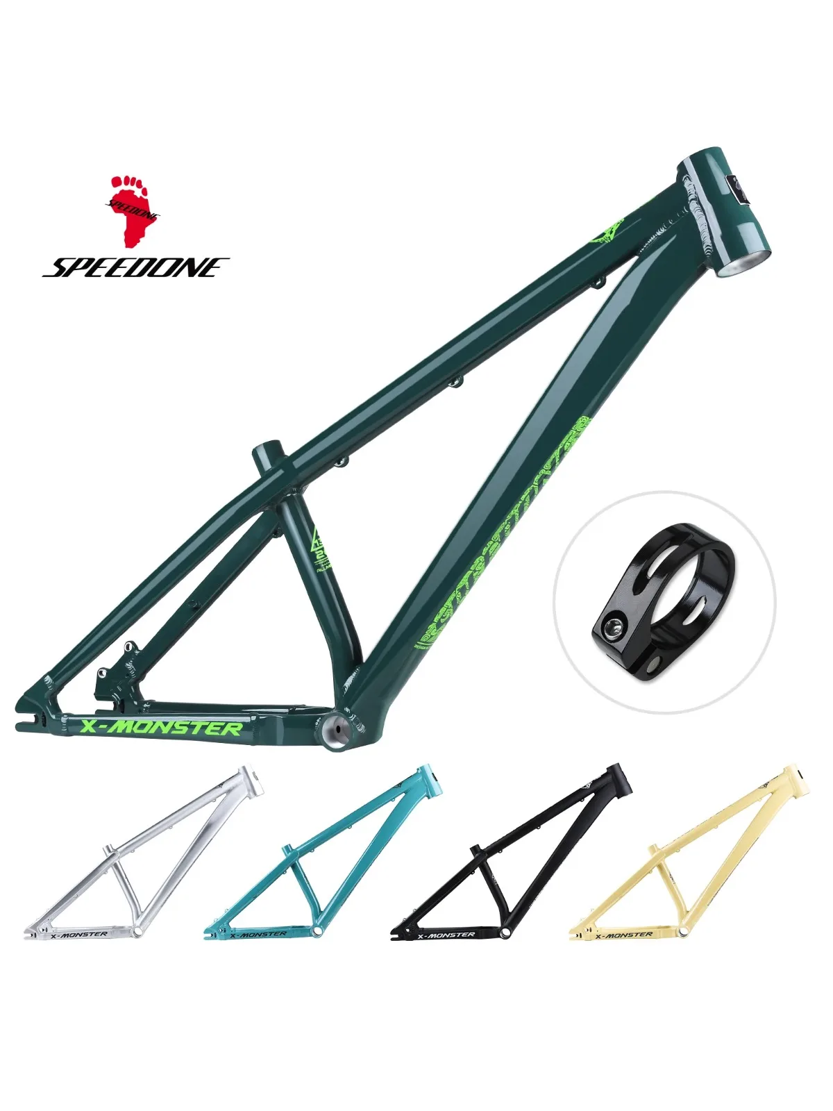 AliExpress BOLANY SPEEDONE X-MONSTER Dirt Jump Frame, 26"Wheel, 6061 Aluminum, 42 - 52mm Tapered Head Tube, 2300g, 2.5" Max Tire, 80 - 120mm Fork