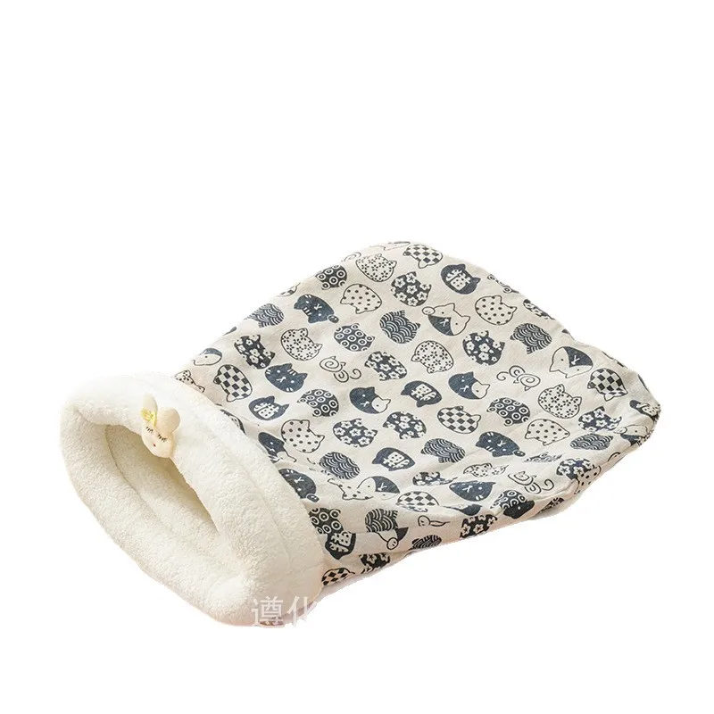 CX Warm Semi-closed Pet Sleeping Bag Universal for Cats, Four Seasons Quilt