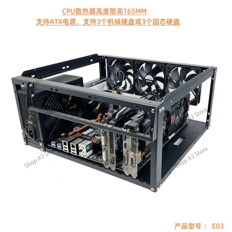 Stackable open chassis X79X99 dual-channel EATX motherboard bracket vertical and horizontal AI supercomputer rack