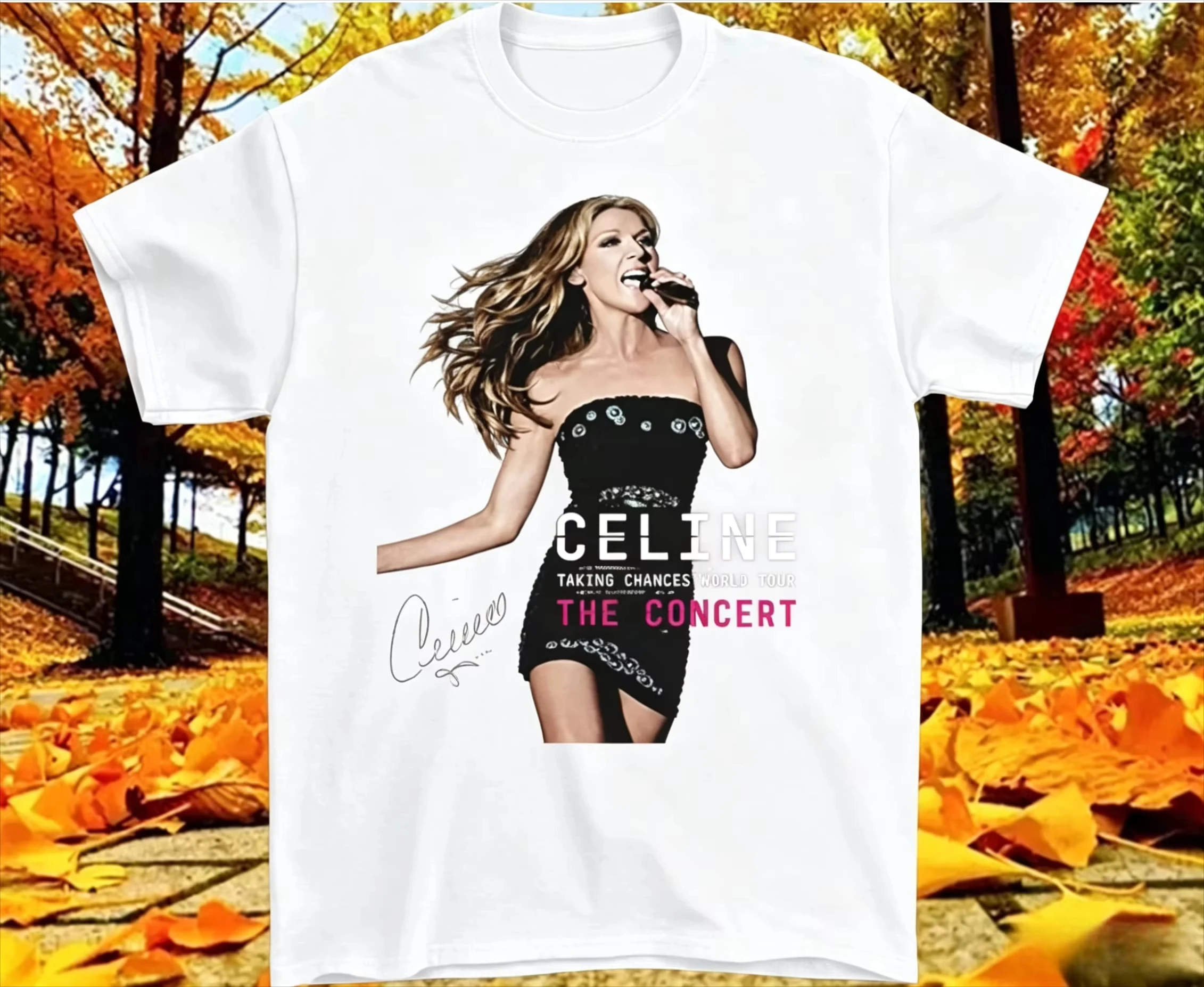 Celine Dion 2026 Paris Tour Grafik-T-Shirt für Männer und Frauen, Sommer Pop-Musik Casual Streetwear Fan-T-Shirt – Detail 4