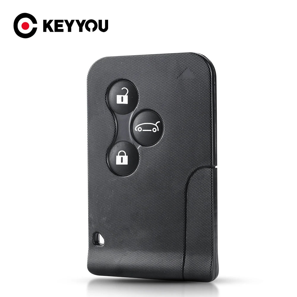 

KEYYOU Remote Smart Card key Case cover for Renault Clio Megane 2 3 Grand Scenic Koleos Logan 3 button Car key case Shell