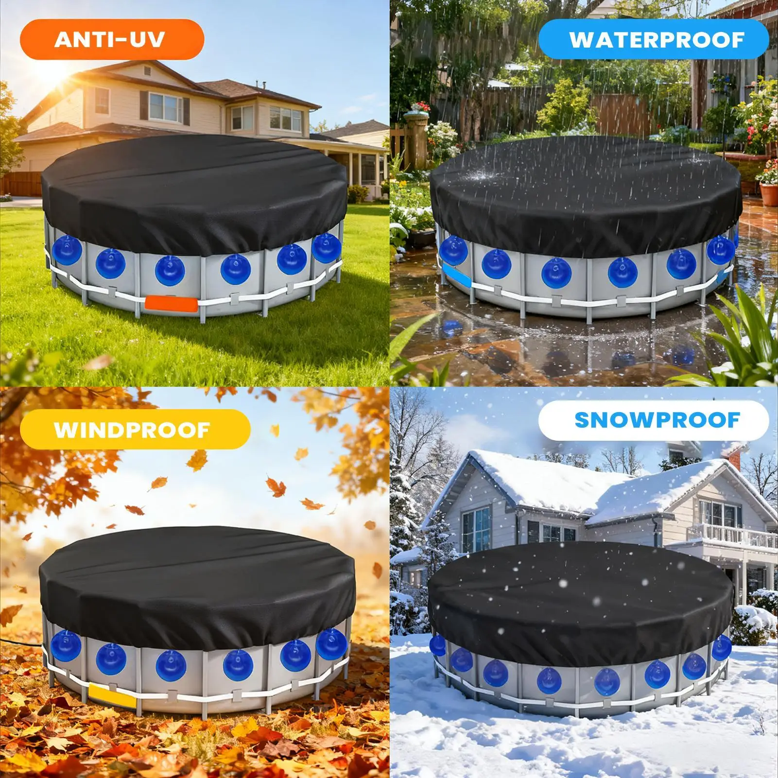 

Pool Weights For Cover 10 Pieces Pool Hangable Water Bags With Buckle Heavy Duty Tub Weights For Poolside Backyard Garden Winter
