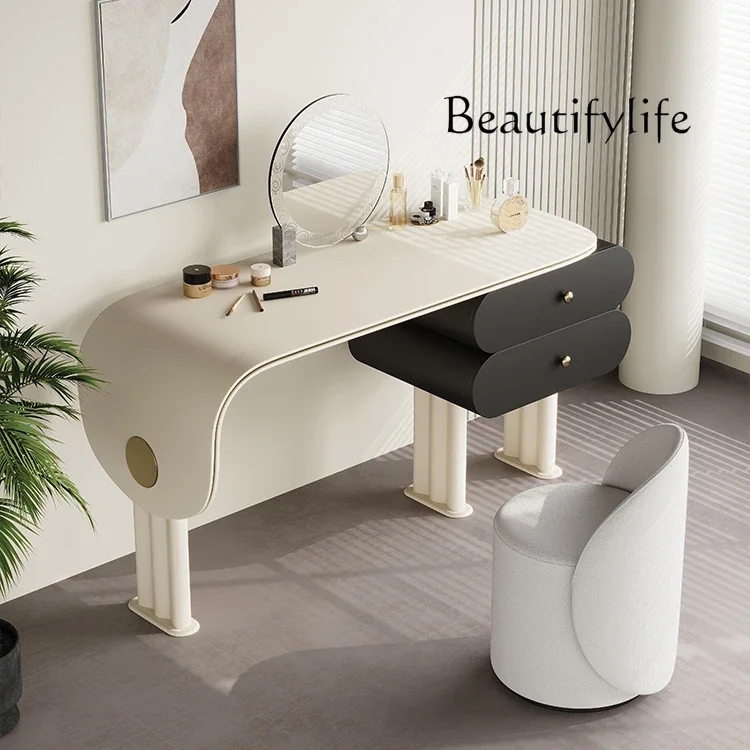 

tH R Modern Light Luxury Vanity Table Women Desgin Service Drawers Storage Vanity Table Mirror System Organizer Vestidores Furni