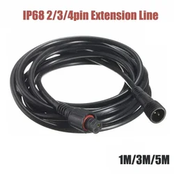 IP68 Waterproof 2pin 3pin 4pin Connector Elongated Extension Line 234 Core 22AWG 0.3 Square Wire Connector with Wire 0.5m 1m 5m