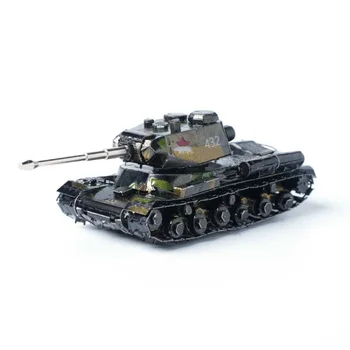 Colorful JS-2 Heavy Tank 3D Metal Puzzle Stainless Steel DIY Assembled Model Kits Adult Handmade Glue-free Jigsaw Puzzle Toys