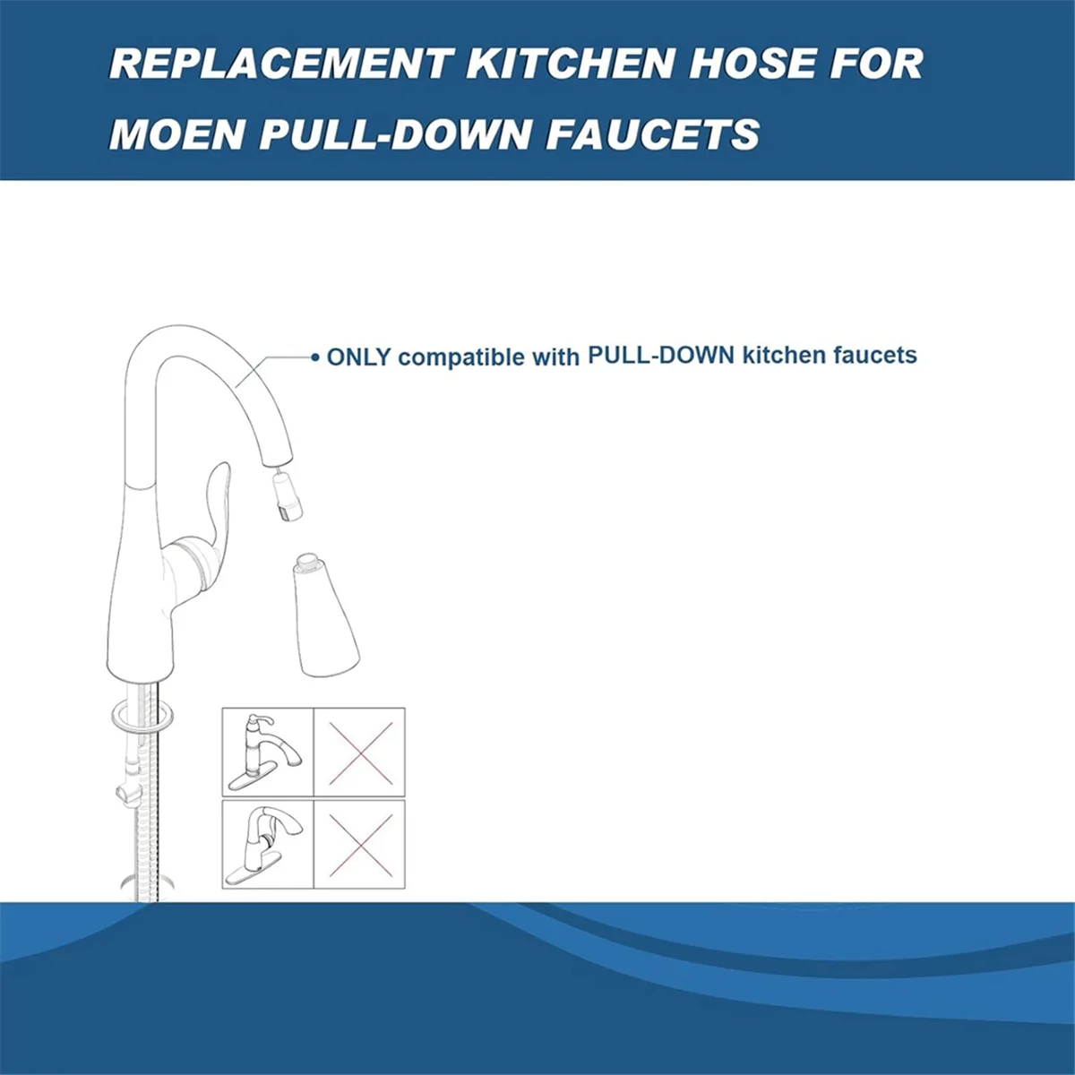 Replacement Hose Kit for Moen Pull Down Kitchen Faucet 150259, for Moen Kitchen Sink Faucet Replacement Part