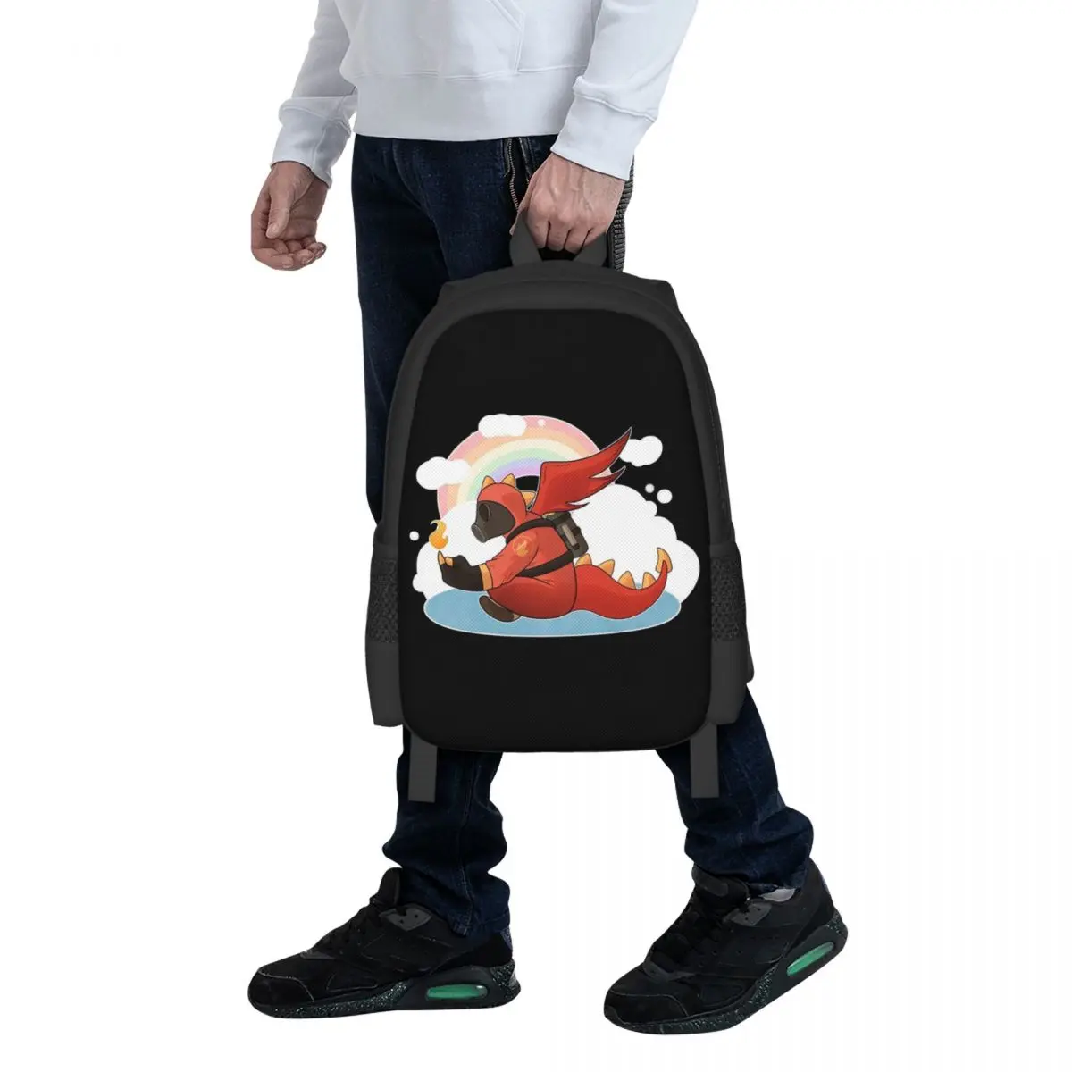 Pyro Team Fortress 2 Student Backpack School Bag Hiking Travel Daypack for Boys Girls Fashion Bookbag Shoulder Bags