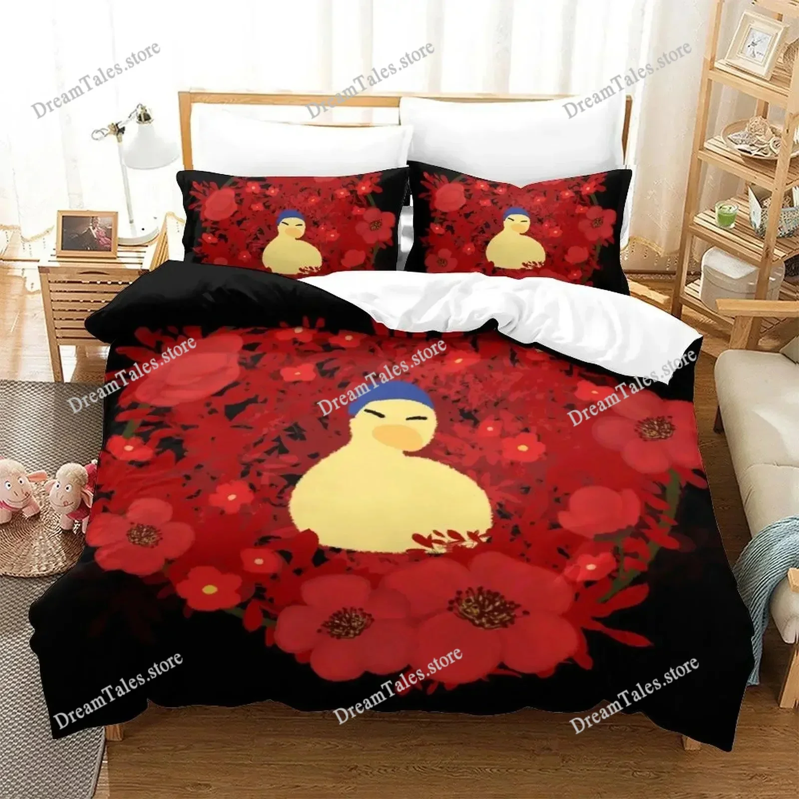 

Anime Quackity Duck Bedding Set Boys Girls Twin Queen Size Duvet Cover Pillowcase Bed Kids Adult Fashion Home Textileextile741