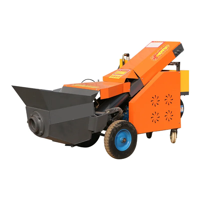 Grande pompe d'alimentation au sol pour mortier agrégat, petit convoyeur de béton de 15m, machine intégrée, structure secondaire, versage électrique