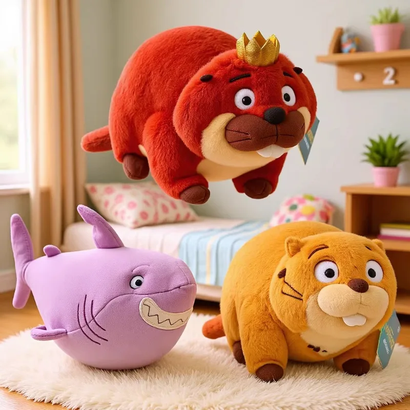 

Мягкая плюшевая игрушка Бобер Хопперс с золотой короной, милая мультяшная кукла-животное, компаньон для сна, декор для дома, подарок