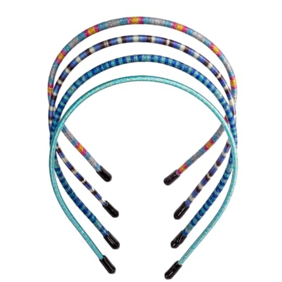 

Skinny Multicolor Headbands - Assorted Colors for All Hair Types - Instant Style, Pain-Free Wear - Durable, Adjustable, 4 Pack