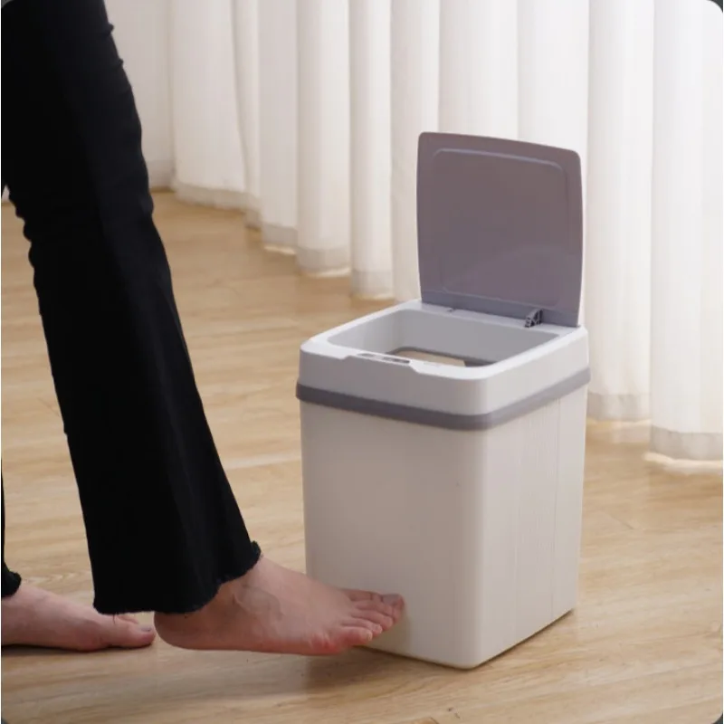 Kitchen Trash Bin 12L Bathroom Touch Trash Can In The Toilet Smart Garbage Bucket Waste Bins Dustbin Smart Trash Can Kitchen