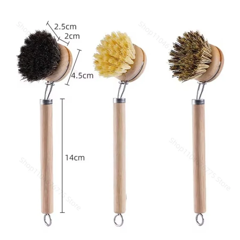 Household Dishes Brush Multifunctional Wooden Soft Bristles Dishes Stain Remove Pot Brush Tool For Kitchen Cleaning Accessories