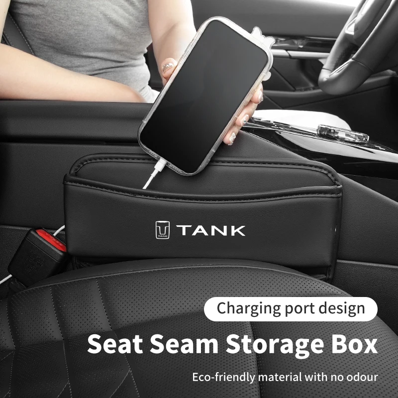 Leather Car Seat Seam Storage Box For Great Wall GWM WEY Tank 300 500 Tank300 Tank500 Vehicles Interior Stowing Accessories 2024