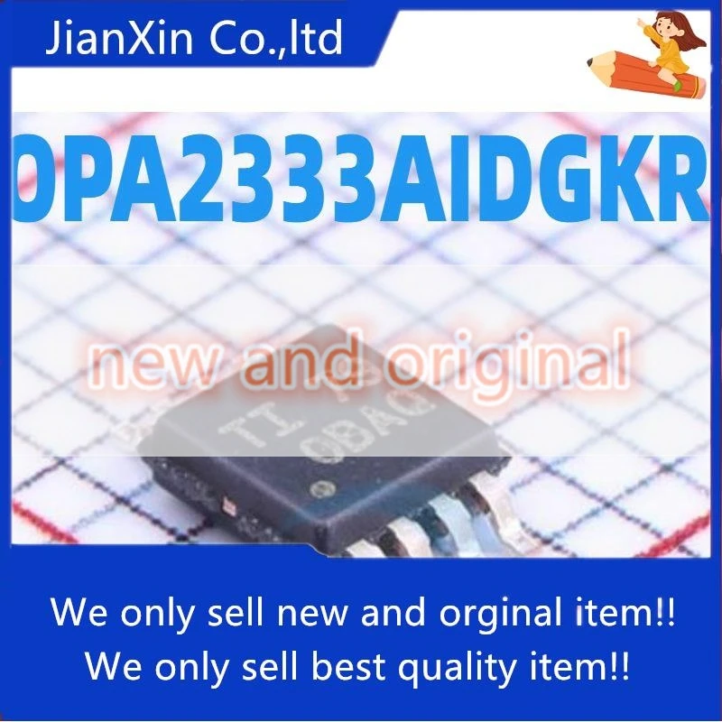 

2pcs orginal new Operaonal amplifier OPA2333AIDGKR OPA2333 Silkscreen OBAQ MSOP8 connection