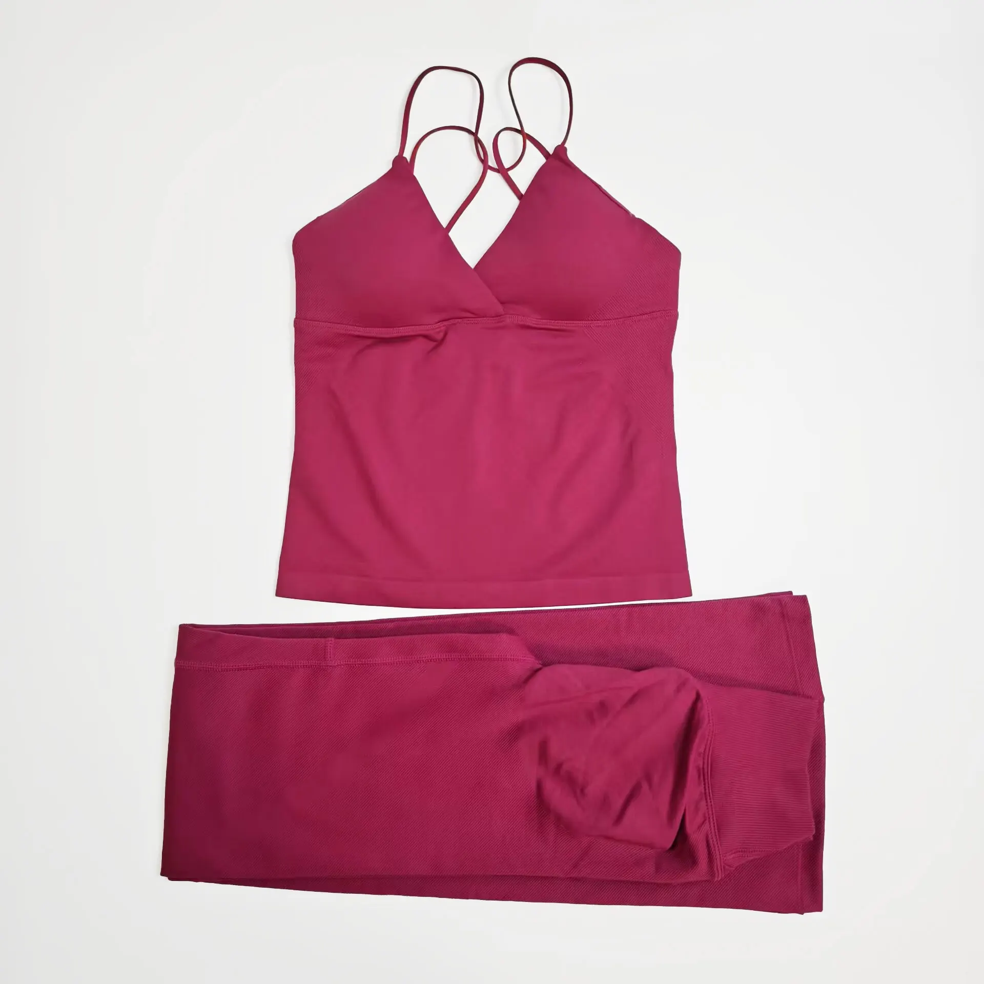 NCLAGEN Dames Sportkleding Vision Set Twist Front Longline Top + Flares 2-delig Fitnesspak Workout Running Outfit Gymkleding