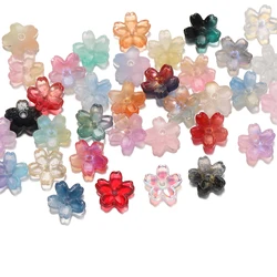 10Pcs/lot Glass Gradient Beads Cherry Blossom Scattered Beads Handcrafted DIY Production Jewelry Craft  Bracelet Accessories