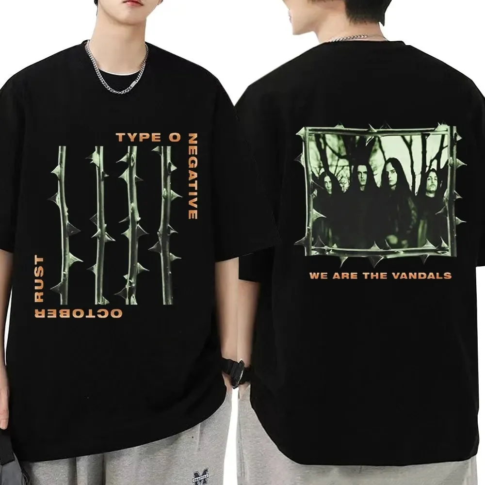 Rock Band Type O Negative Print Cotton T Shirt Men Women Hip Hop Tee Short Sleeve Tshirt Summer Oversized T-shirts Tops