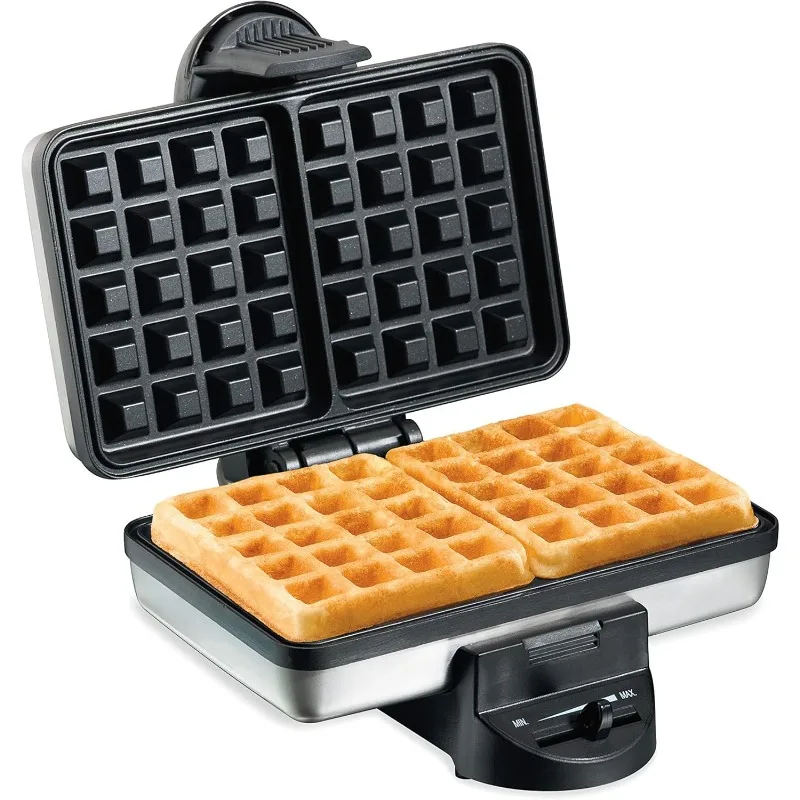 

Hamilton Beach Belgian Mini Waffle Maker with Shade Control, Makes 2 at Once, Create Personalized Keto Chaffles and Hash Browns,