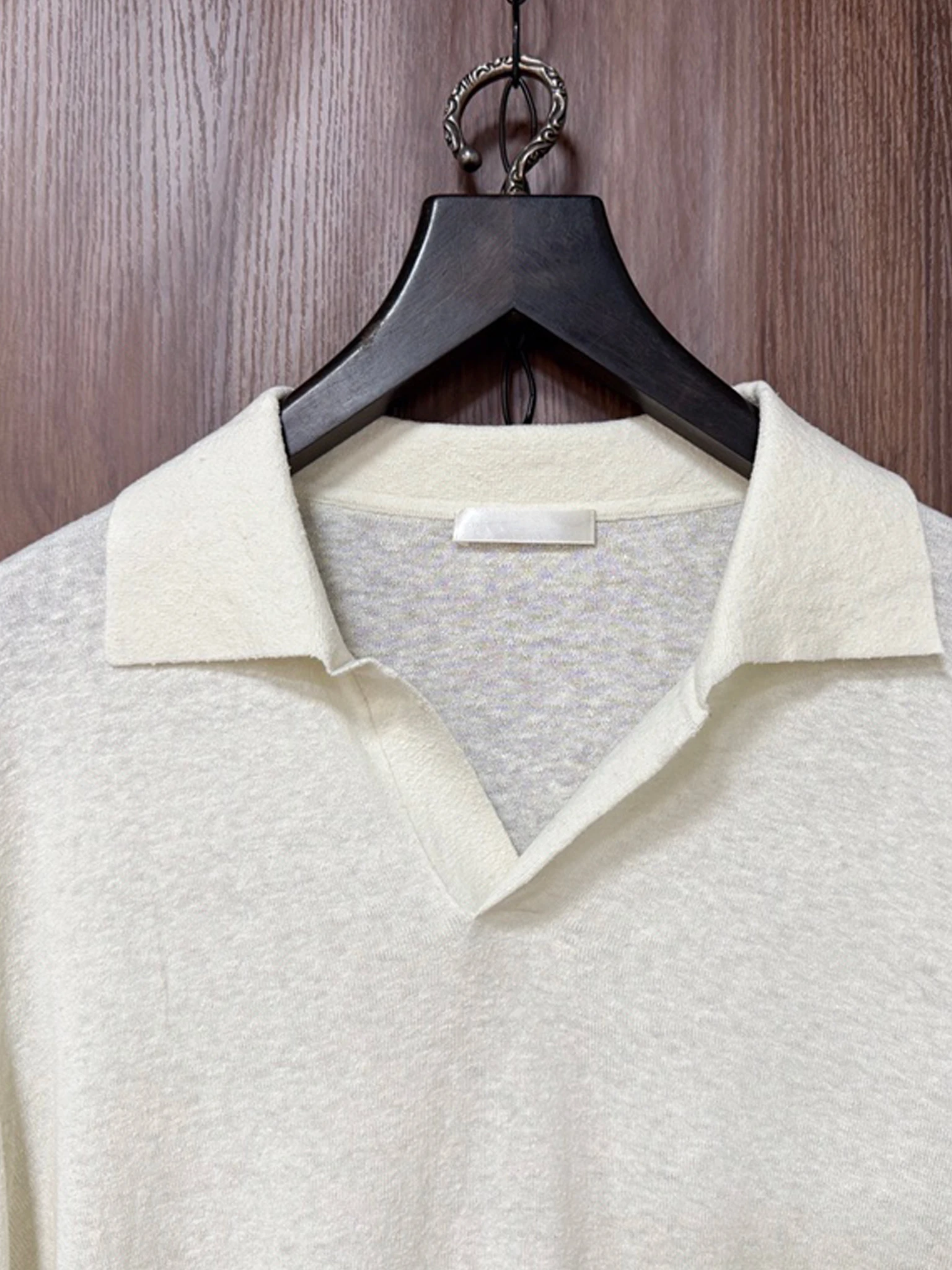 FWRD Simple Style Off White Lapel Long Sleeved Top Mens Fashionable Casual Off White Lapel Long Sleeved Top #FWRD122