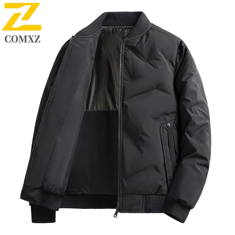 ​COMXZ 2025 Men Thickened Loose Cotton Jacket American Style Winter Warm Puffer Coat Streetwear business Casual Sport Outwear​