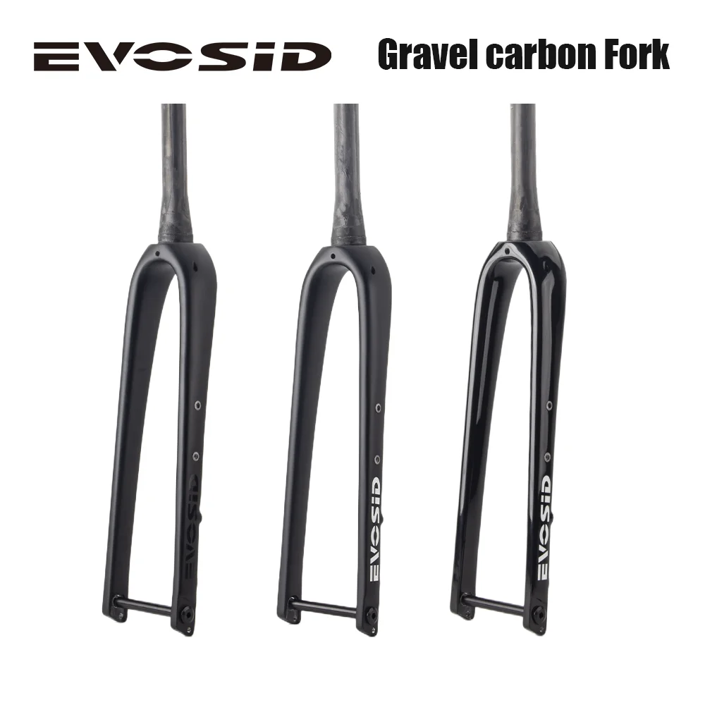 

EVOSID-Full Carbon Fiber Road Bicycle Fork, Bike Disc Brake, Thru Axle, V Brake, Hard, 28.6mm, 700 * 45C, 12X100mm