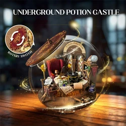 DIY Wooden Magic Bunker Cottage Figurines Miniatures Kits Assembled Mini Bottle for Friends Birthday Gifts Home Decor Crafts