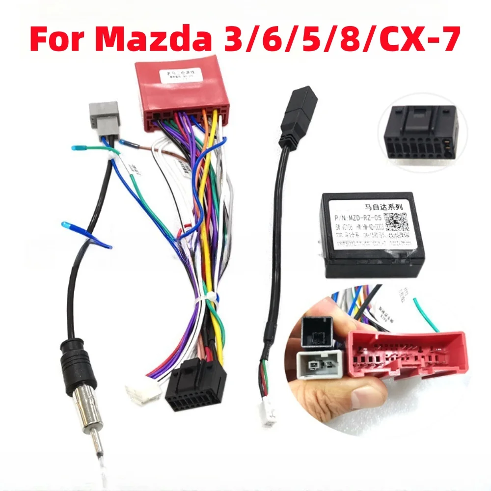 Rasie Canbus Box MZD-RZ-05 For Mazda 6 3 5 CX-7 RX-8 Android 2 Din GPS Radio Car 16 Pin Wiring Harness