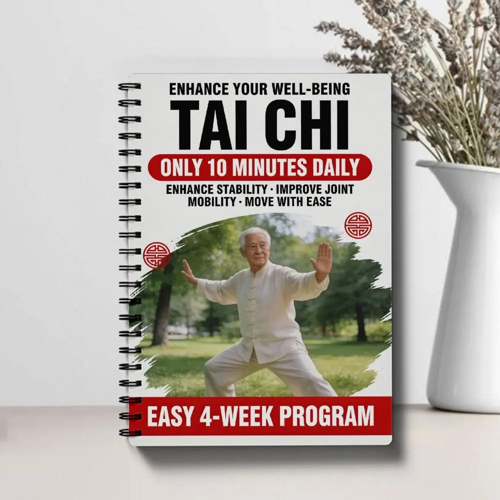 Spiral-Bound Tai Chi Practice Book 10 Minutes Daily Self-Study Martial Arts Exercise Manual Illustrated Progressive Daily