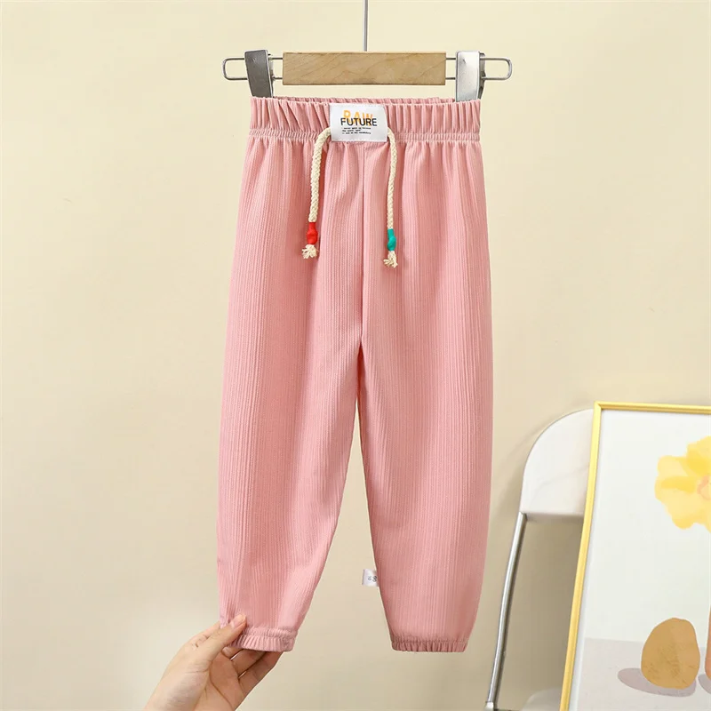 Summer Fashion Sports Baby Pants New Ice Silk Loose Casual Pants For Children