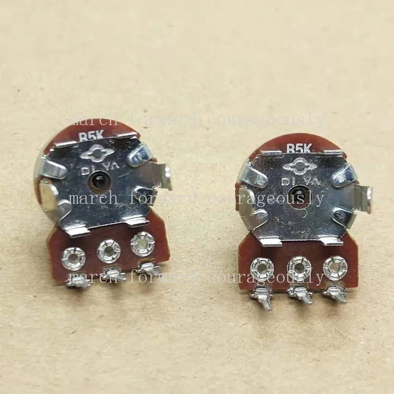 10PCS 121 model single-pole 3-pin potentiometer B5K audio/DVD volume control potentiometer, handle length 5MM