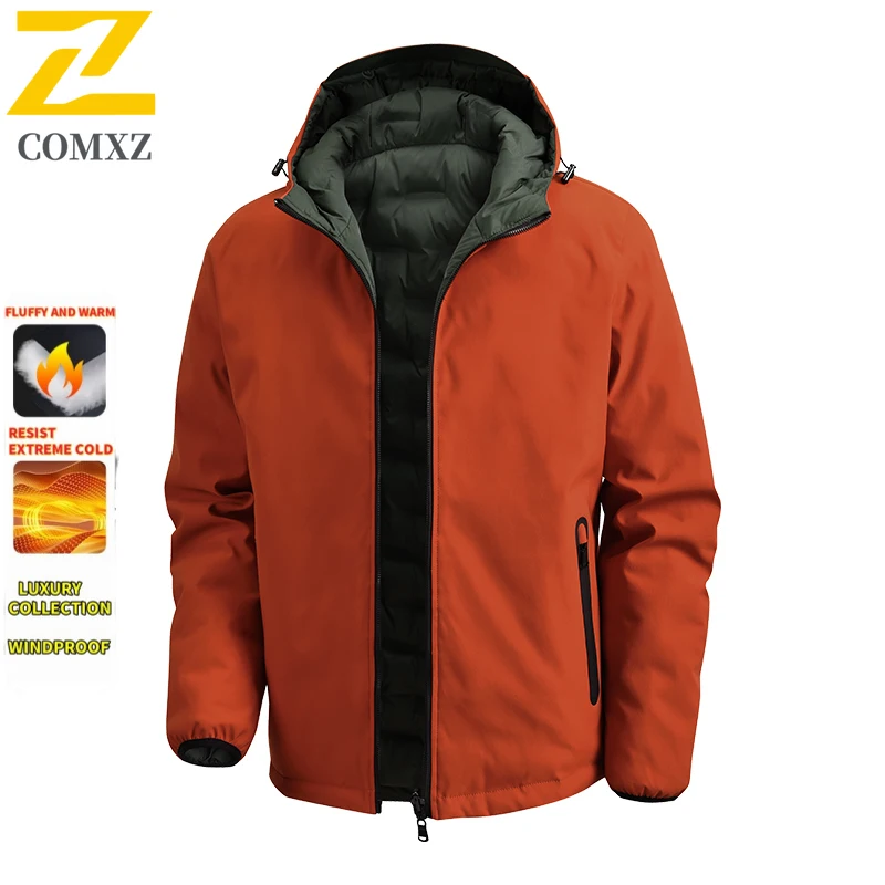 

Winter Warm Padded Snow Coat Men's -20 Degree Hooded Outdoor Thick Parka 2025 Trendy Down Jacket Can Be Worn Double-sided Parkas
