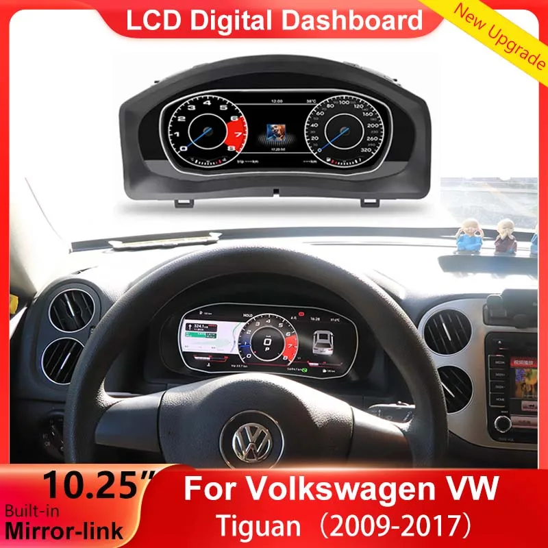 

NEW Digital Dashboard Panel Virtual Instrument Cluster CockPit LCD Speedometer for Volkswagen VW Tiguan 2009-2017 Full LCD