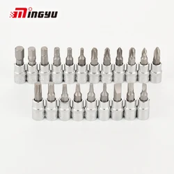 21pcs 32mm Long Bit Socket Set Hex Torx Slotted Phillips Pozidriv Bits 1/4