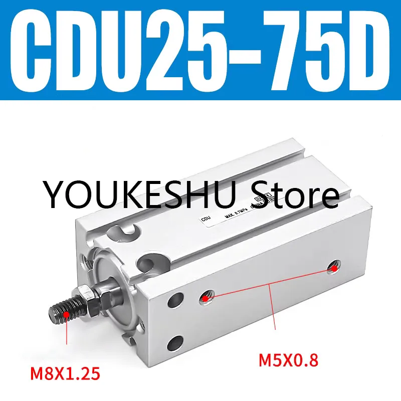 Brand New Original Free-Mount Mini Pneumatic Cylinder CDU25-75D
