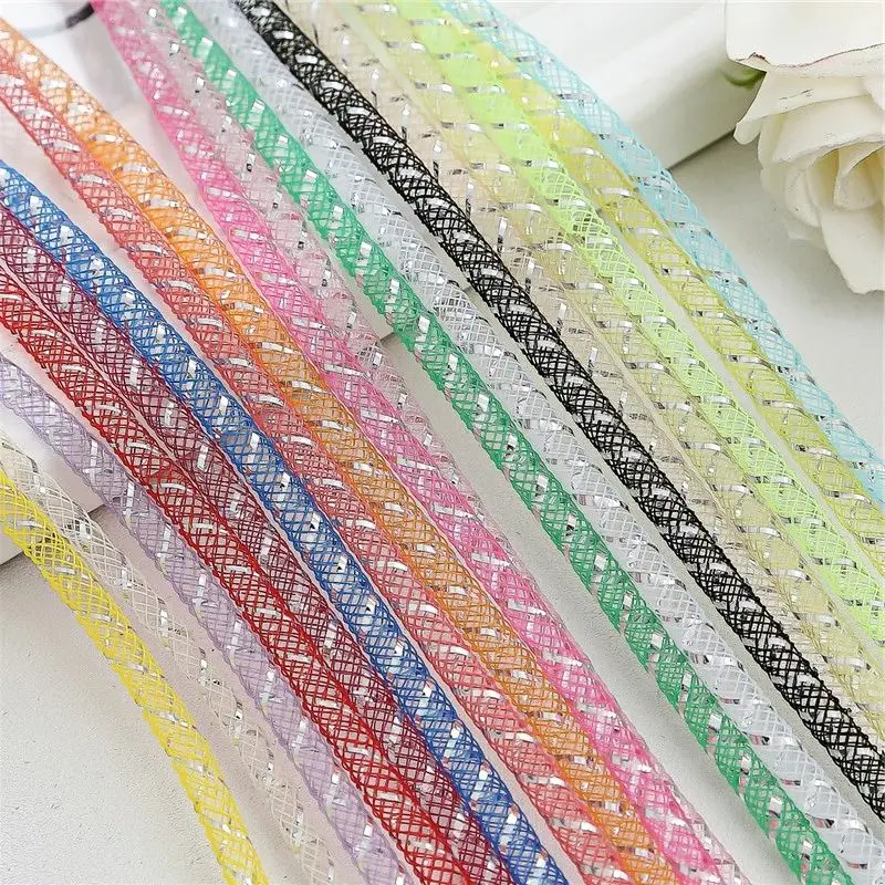 4mm 8mm Colored Mesh Tube Rope 5M Batch Bracelet Necklace Making DIY Repeatable Fill Jewelry Accessories