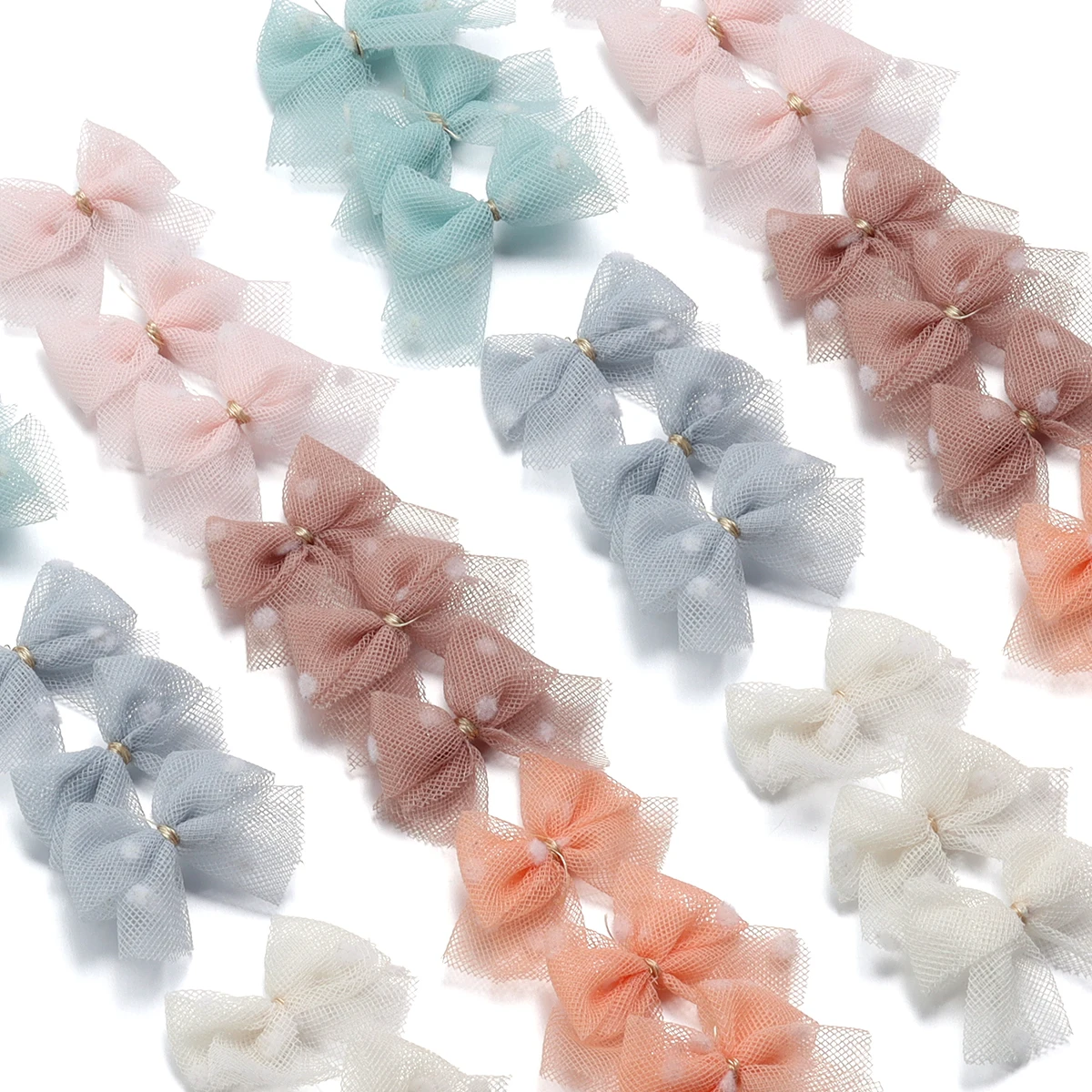 10pcs/lot 2.5×3cm Yarn Knotted Small Size Bow Mix Fashion Handmade Hairpins Mobile Phone Hair Bag Doll Decoration Material