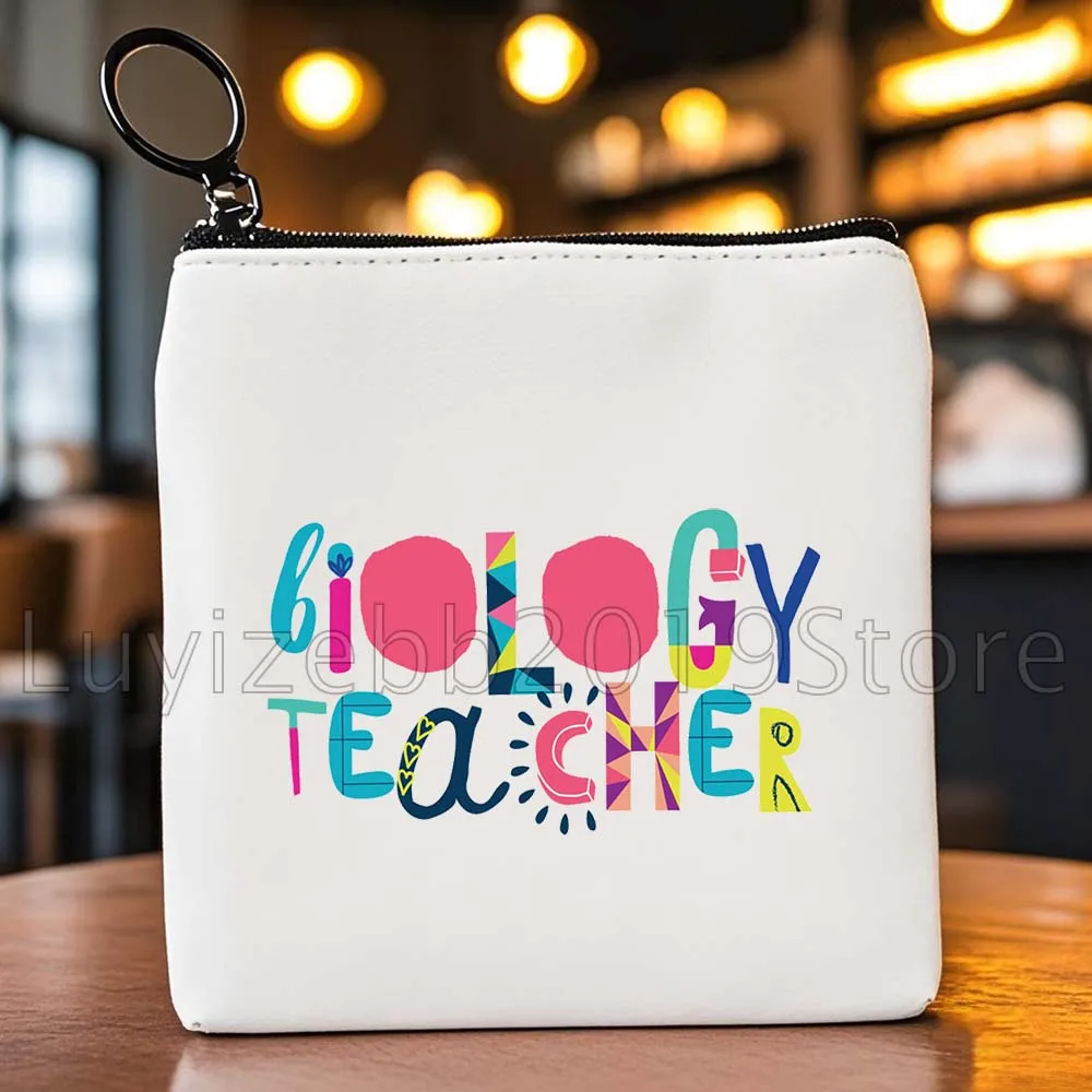 Grappige wetenschap biologie schoolleraar geschenken schattige DNA bioloog canvas portemonnee tas sleutel opslag kaart tassen cartoon portemonnee etui