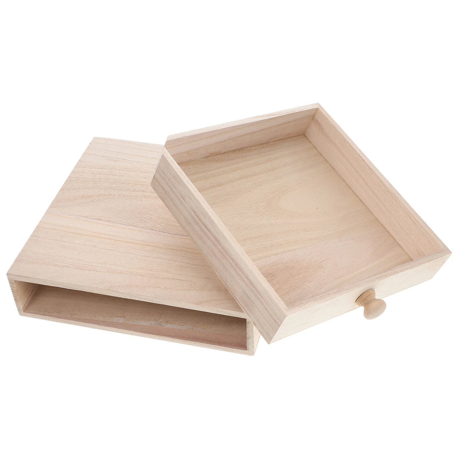 Tea Box Gift Bag Organizer Decorative Storage Boxes Unfinished Wood Crafts Jewelry Holder Container