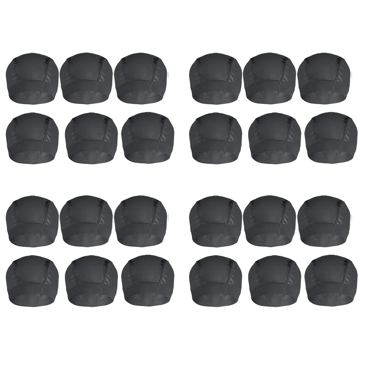 

AT53 24 Pcs Wig Cap for Wig Making Elastic Dome Mesh Wig Cap Women'S Front Lace Wig Black