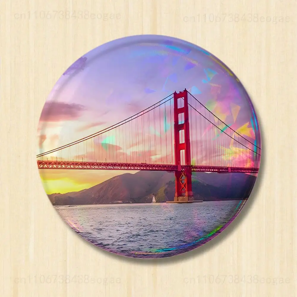 Golden Gate Bridge  Badges 25 32 44 58 75 mm Cartoon Brooches Cosplay Pins Backpack Shoes Hat Accessories Lover Gifts view 5