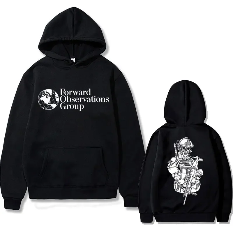 Gbrs Forward Observations Group Double Sided Print Hoodie Death Horror Skull Graphic Hoodies Men Vintage Oversized Sweatshirts