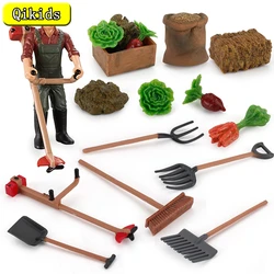Simulation Farm Tools Scene Animals Model Accessories Forage Fork Lawn Mower Feed Action Figures Figurine Miniature Cute Kid Toy