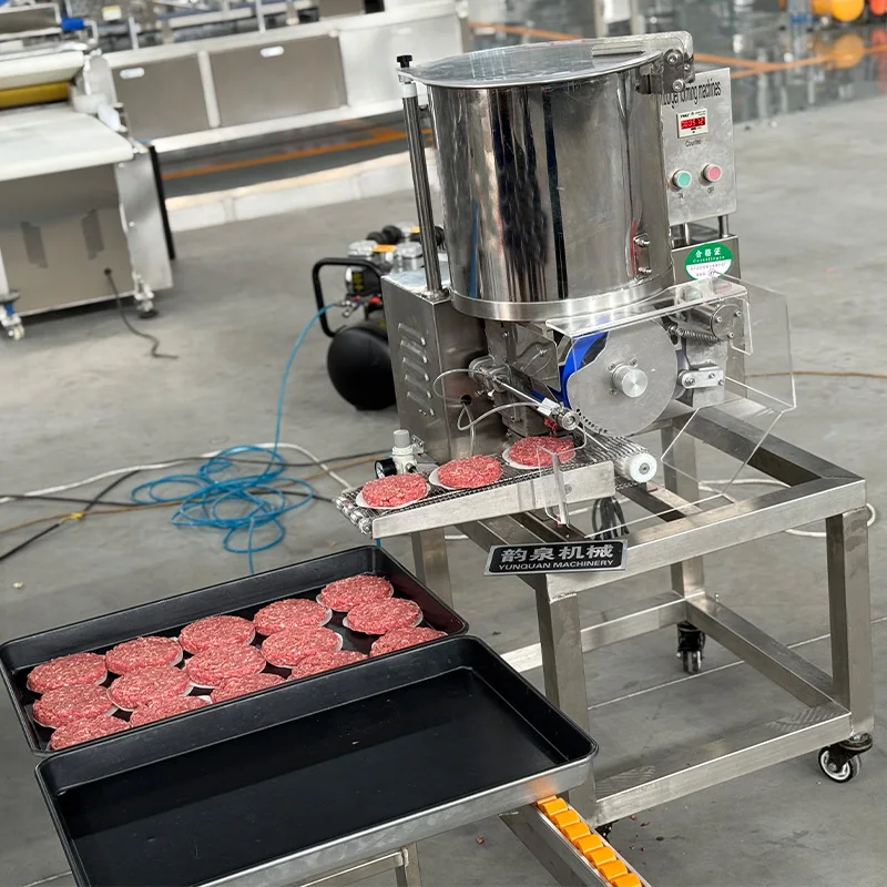 Automatic Mini Burger Hamburger 6oz Nuggets and Samosa Patty Making Machine for Meat Pie Production