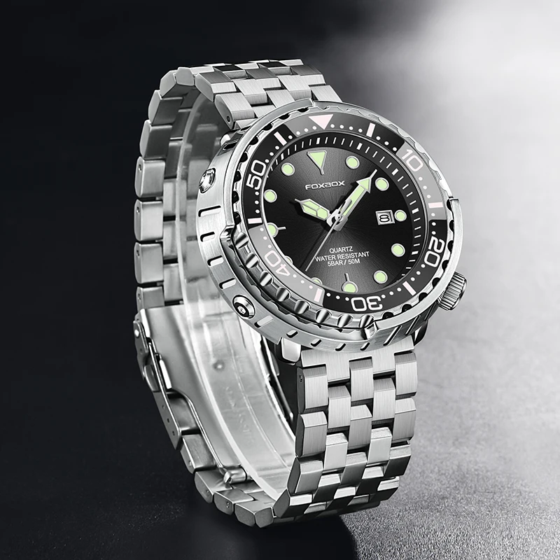 LIGE Man Watch Casual Sport Outdoor Wristwatches Clock Waterproof Luminous Stainless Steel Rotating Bezel Auto Date Watches Male