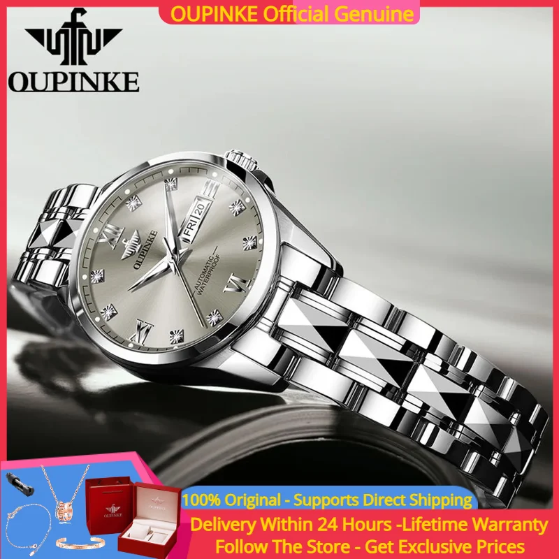 

OUPINKE 3262 Imported Movement Women Automatic Mechanical Watch Top Brand Luxury Sapphire Mirror Women Watch Bracelet Set Gift